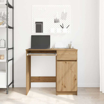 Scrivania Rovere Artigianale 86x49x76 cm in Legno Multistrato - homemem39