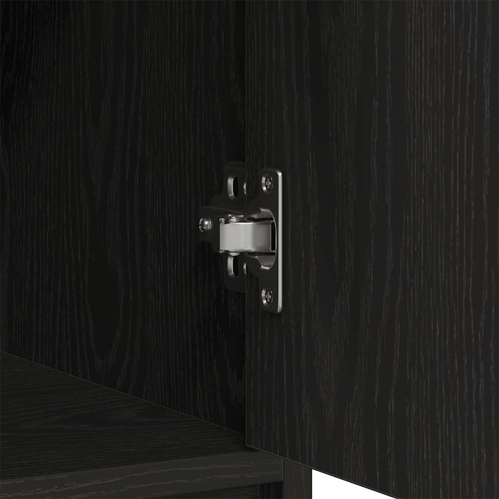 Credenza con Cassetti e Ante Rovere Nero 70,5x34x74,5 cm - homemem39