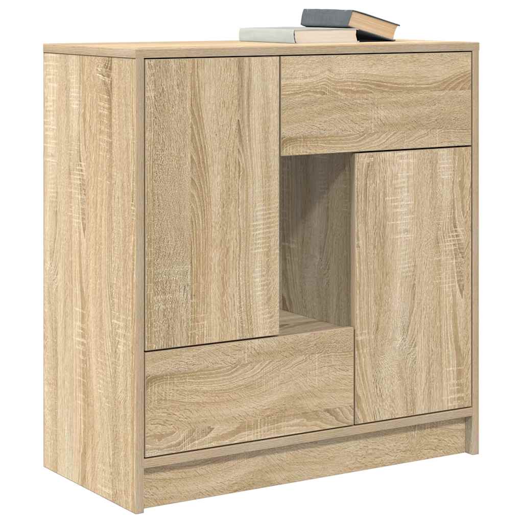 Credenza con Cassetti e Ante Rovere Sonoma 70,5x34x74,5 cm - homemem39