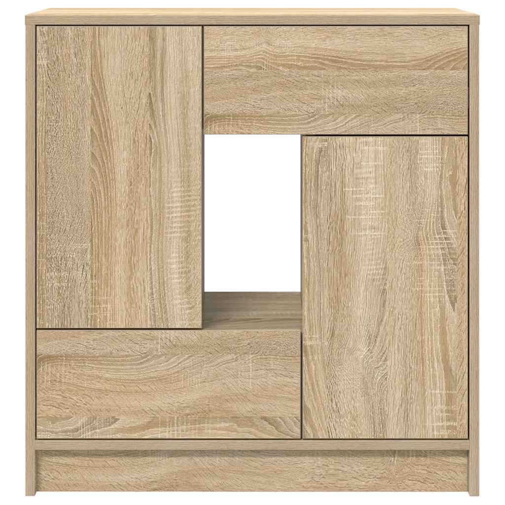 Credenza con Cassetti e Ante Rovere Sonoma 70,5x34x74,5 cm - homemem39