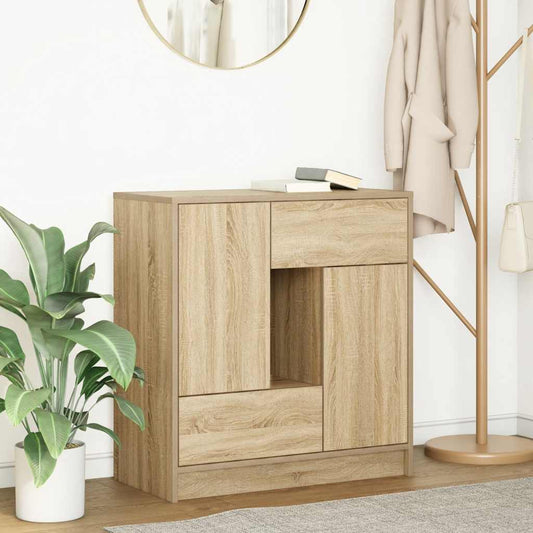 Credenza con Cassetti e Ante Rovere Sonoma 70,5x34x74,5 cm