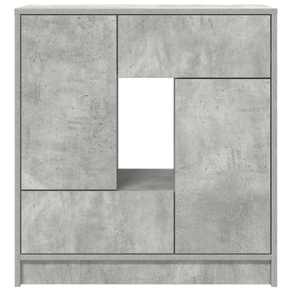 Credenza con Cassetti e Ante Grigio Cemento 70,5x34x74,5 cm - homemem39