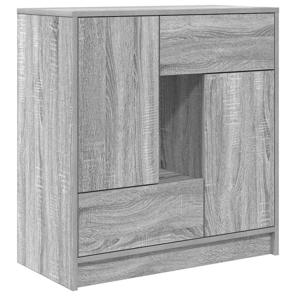 Credenza con Cassetti e Ante Grigio Sonoma 70,5x34x74,5 cm - homemem39