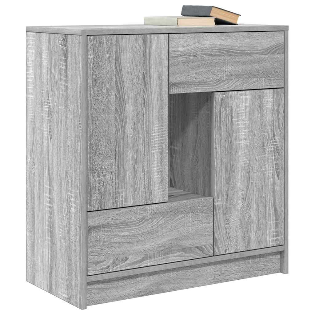 Credenza con Cassetti e Ante Grigio Sonoma 70,5x34x74,5 cm - homemem39