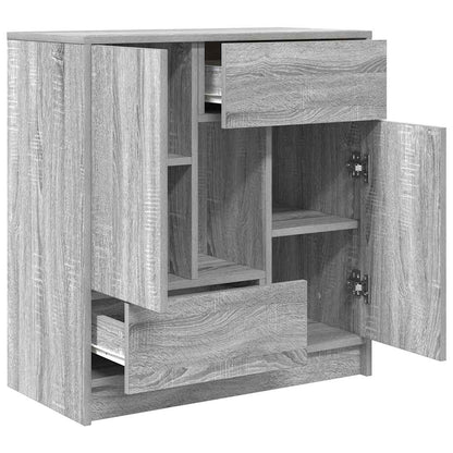 Credenza con Cassetti e Ante Grigio Sonoma 70,5x34x74,5 cm - homemem39