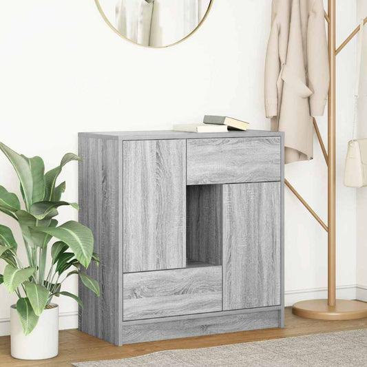 Credenza con Cassetti e Ante Grigio Sonoma 70,5x34x74,5 cm