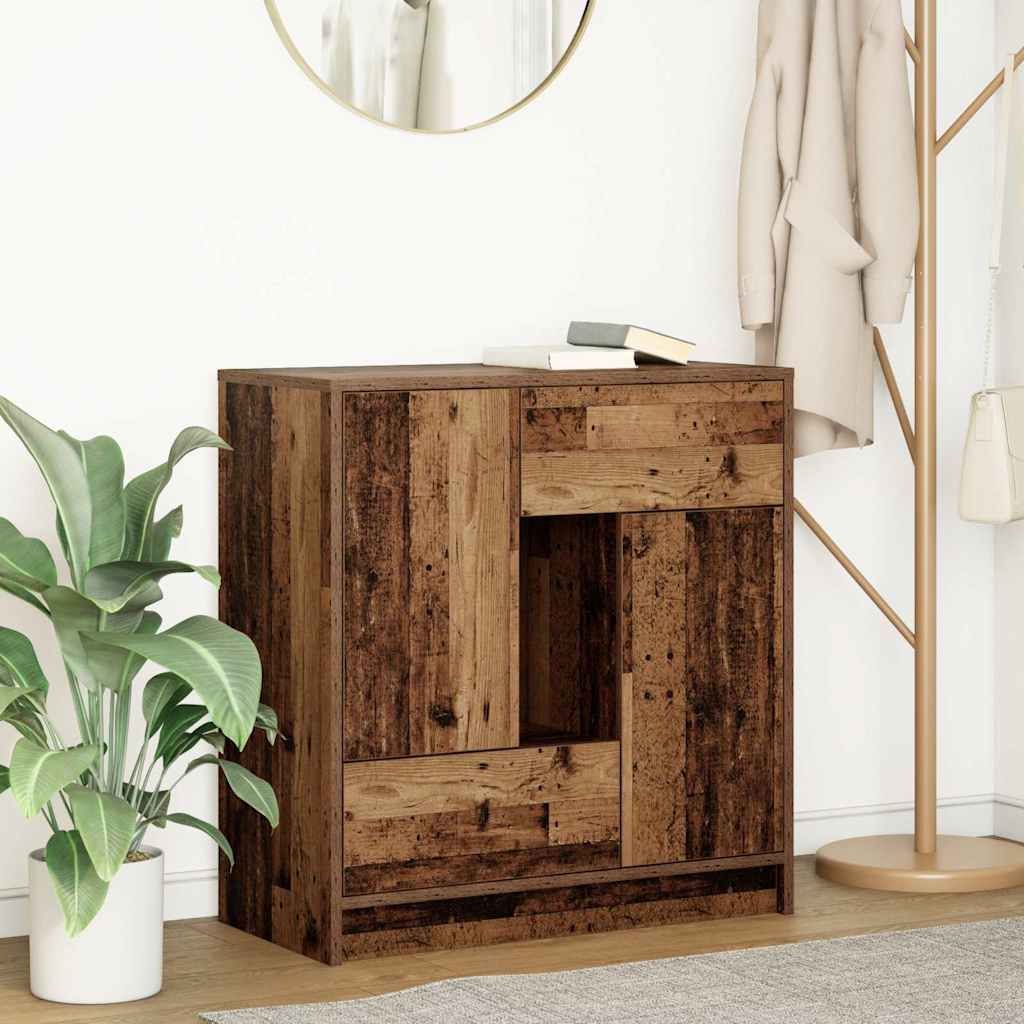 Credenza con Cassetti e Ante Legno Antico 70,5x34x74,5 cm - homemem39