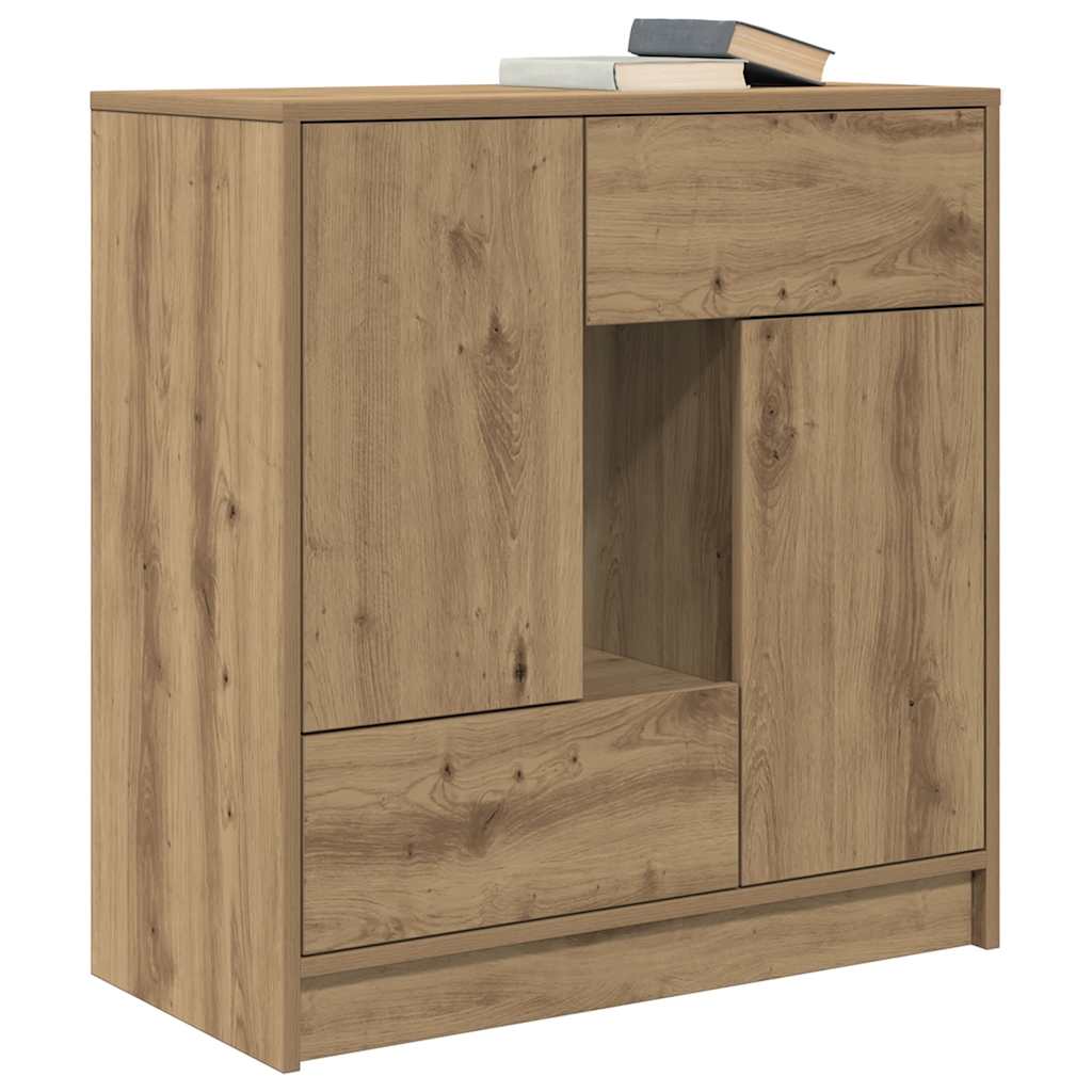 Credenza con Cassetti e Ante Rovere Artigianale 70,5x34x74,5 cm - homemem39