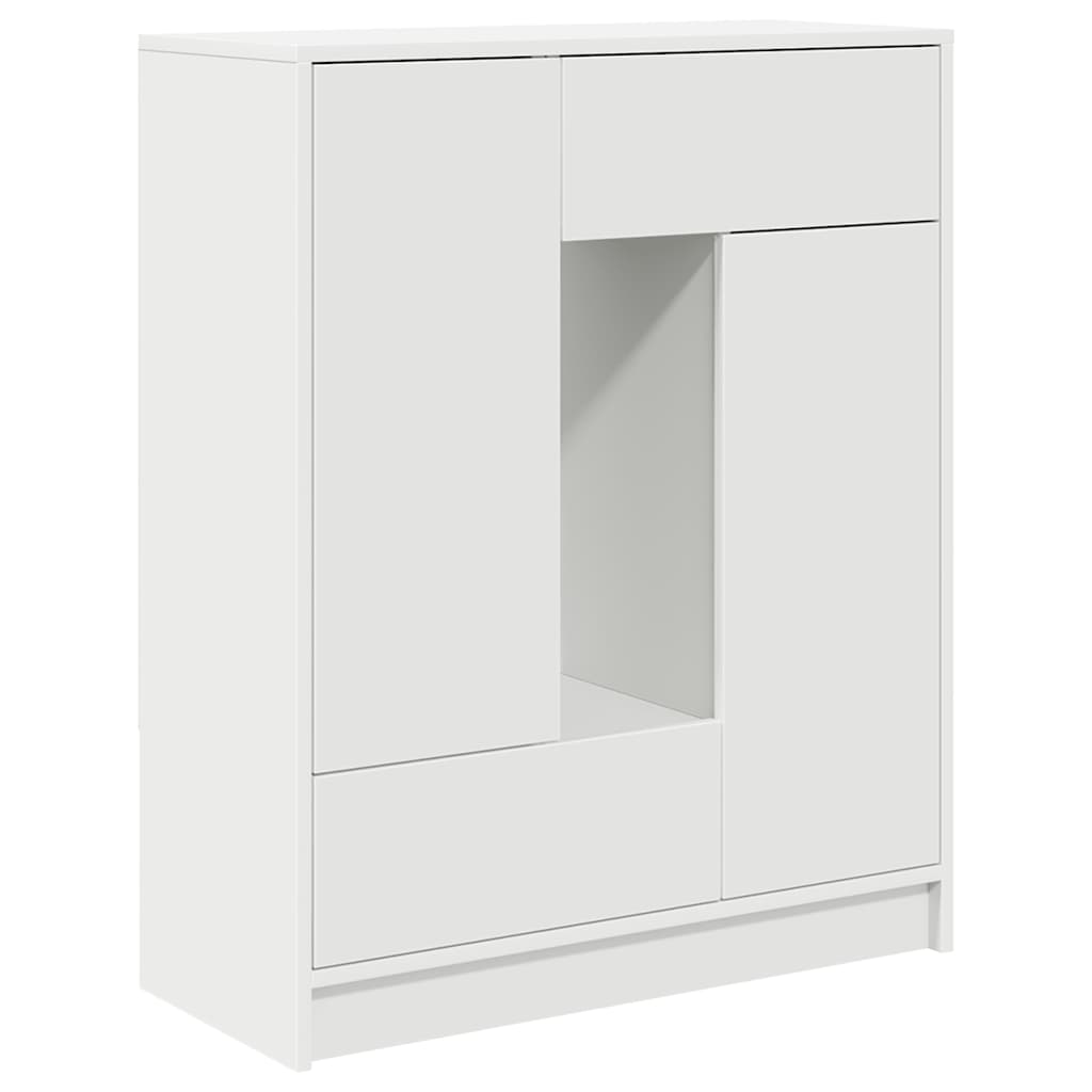 Credenza con Cassetti e Ante Bianco 73x31x90 cm - homemem39