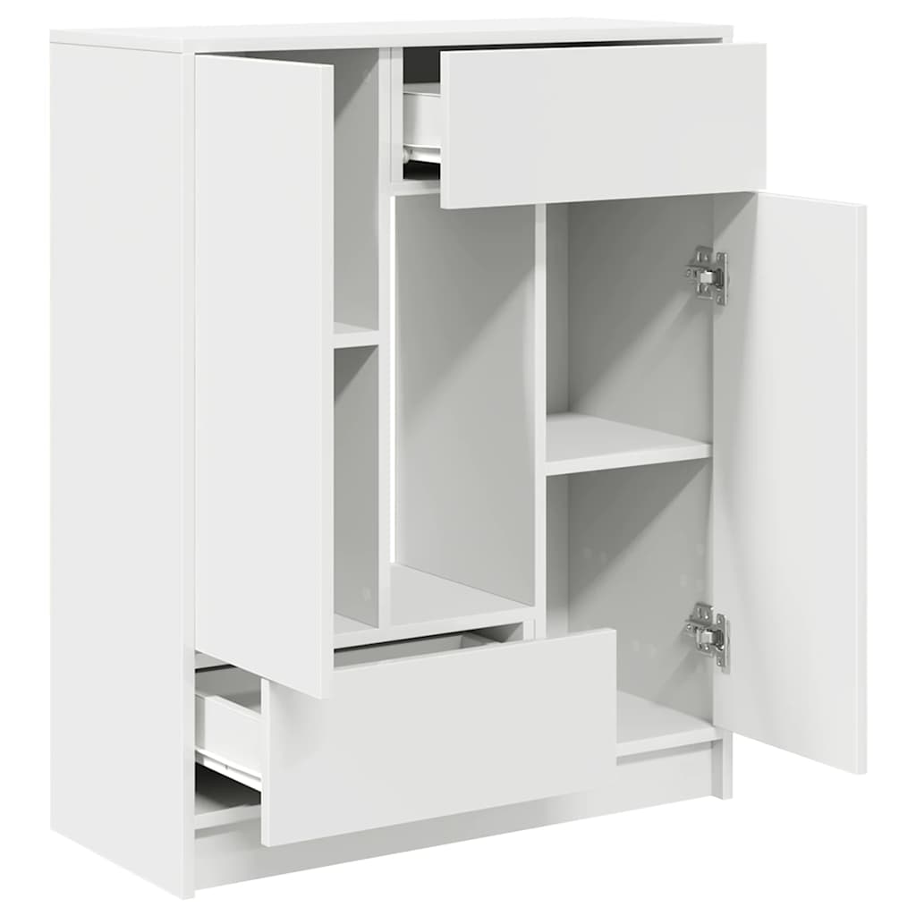 Credenza con Cassetti e Ante Bianco 73x31x90 cm - homemem39