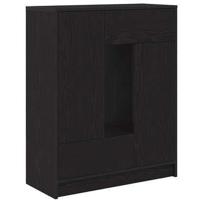 Credenza con Cassetti e Ante Rovere Nero 73x31x90 cm - homemem39