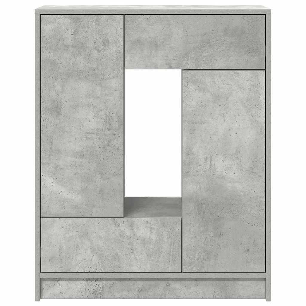 Credenza con Cassetti e Ante Grigio Cemento 73x31x90 cm - homemem39