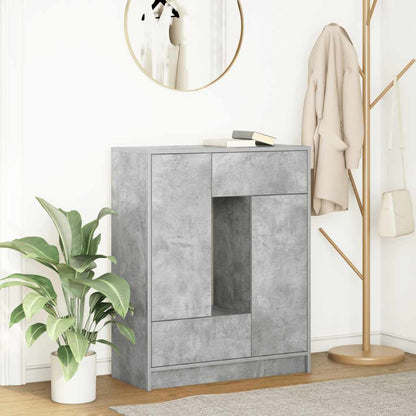 Credenza con Cassetti e Ante Grigio Cemento 73x31x90 cm - homemem39