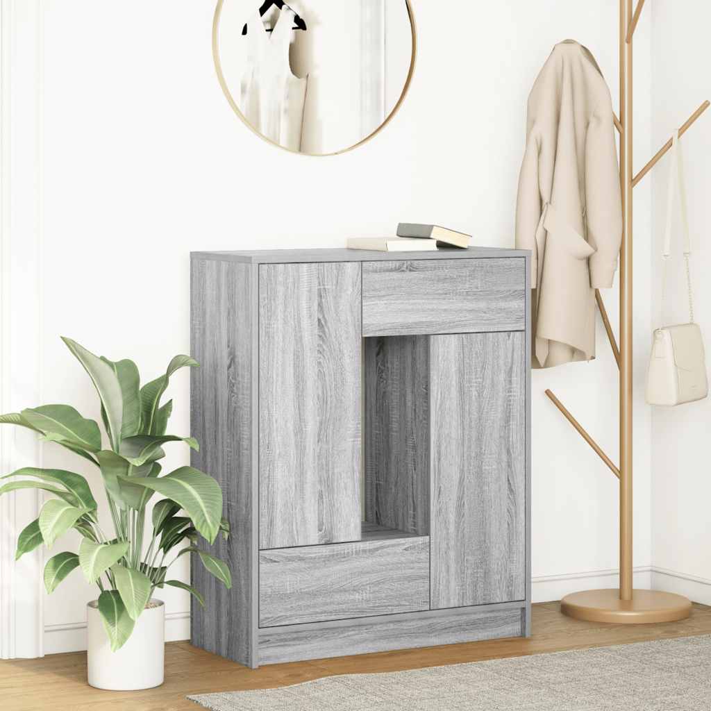 Credenza con Cassetti e Ante Grigio Sonoma 73x31x90 cm - homemem39