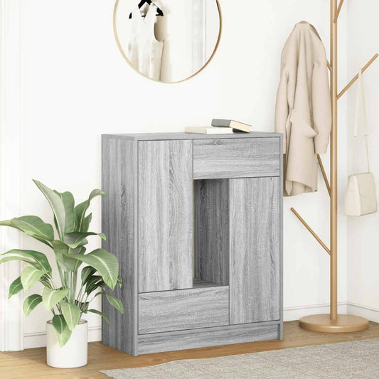 Credenza con Cassetti e Ante Grigio Sonoma 73x31x90 cm