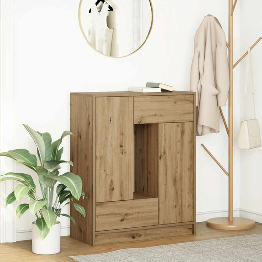 Credenza con Cassetti e Ante Rovere Artigianale 73x31x90 cm