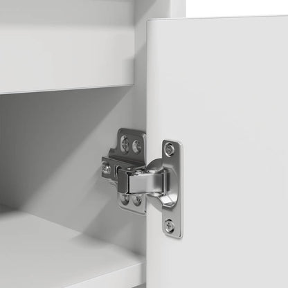 Scarpiera Bianca 57x34x76 cm in Legno Multistrato - homemem39