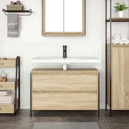 Mobile Lavabo da Bagno con Cassetti Rovere Sonoma 90x34,5x60 cm | homemem39