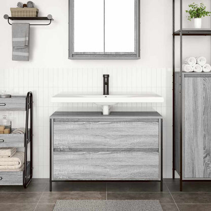 Mobile Lavabo da Bagno con Cassetti Grigio Sonoma 90x34,5x60 cm | homemem39