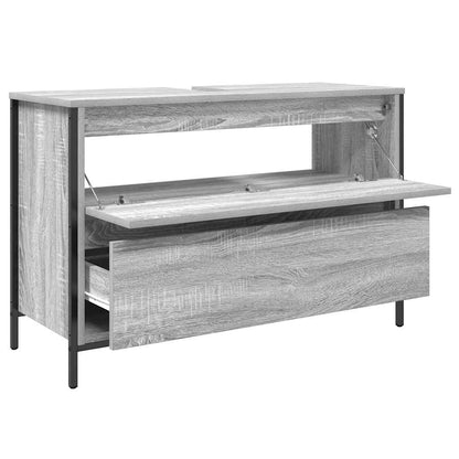 Mobile Lavabo da Bagno con Cassetti Grigio Sonoma 90x34,5x60 cm | homemem39