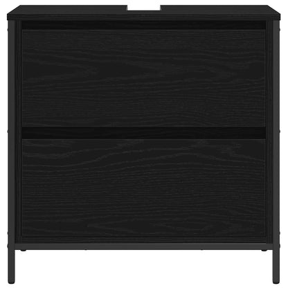 Mobile Lavabo da Bagno con Cassetti Rovere Nero 60x34,5x60 cm | homemem39