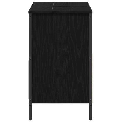 Mobile Lavabo da Bagno con Cassetti Rovere Nero 60x34,5x60 cm | homemem39
