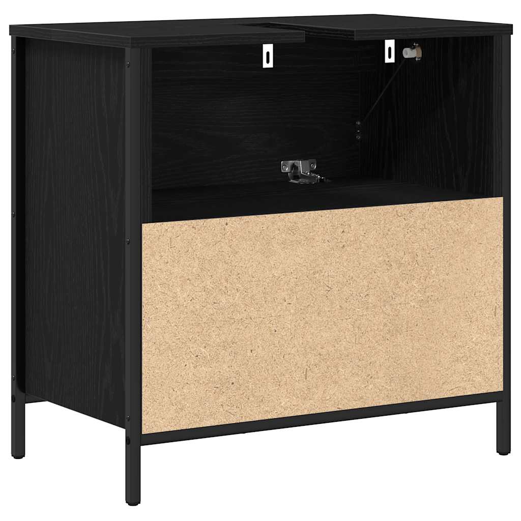 Mobile Lavabo da Bagno con Cassetti Rovere Nero 60x34,5x60 cm | homemem39
