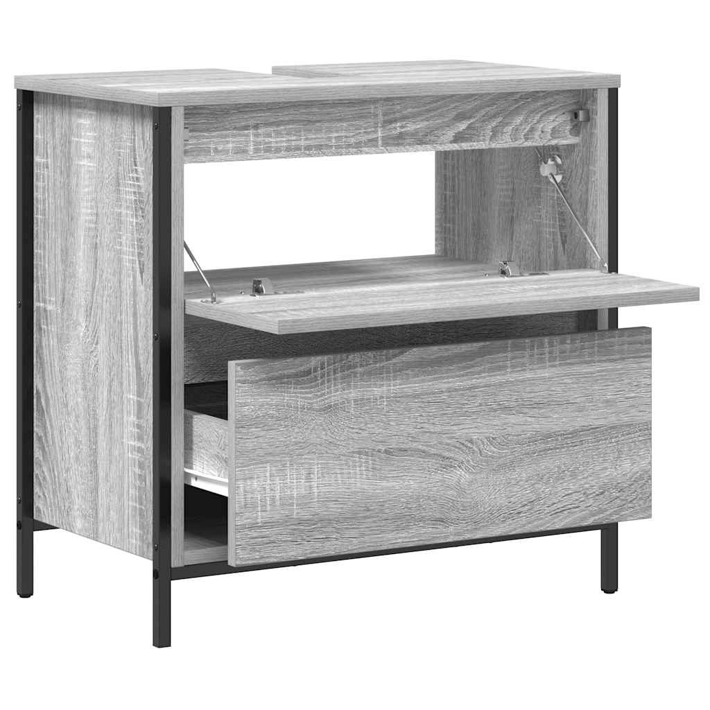 Mobile Lavabo da Bagno con Cassetti Grigio Sonoma 60x34,5x60 cm | homemem39