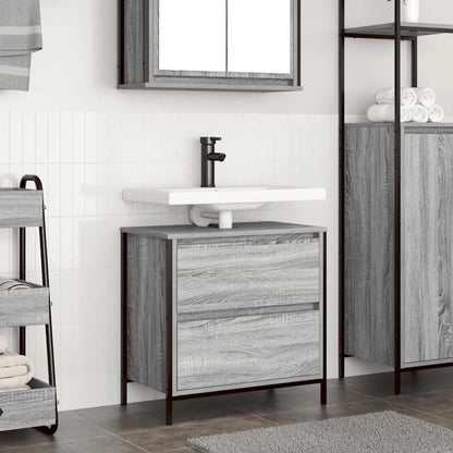 Mobile Lavabo da Bagno con Cassetti Grigio Sonoma 60x34,5x60 cm | homemem39