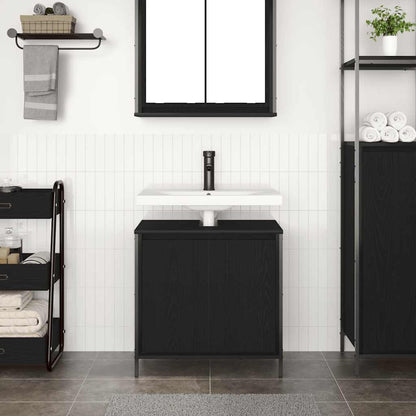 Mobile Lavabo da Bagno Nero 60x34,5x60 cm