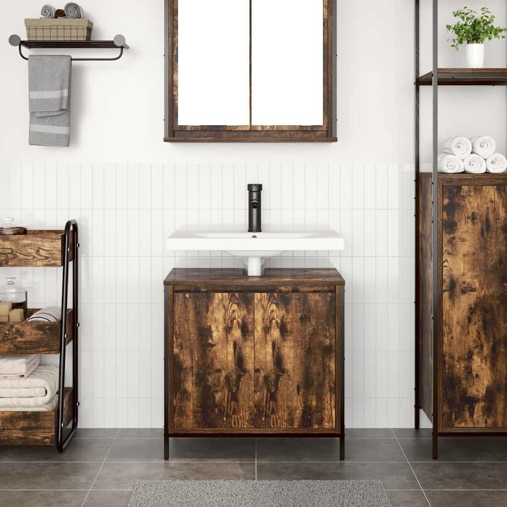 Mobile Lavabo da Bagno Rovere Fumo 60x34,5x60 cm | homemem39