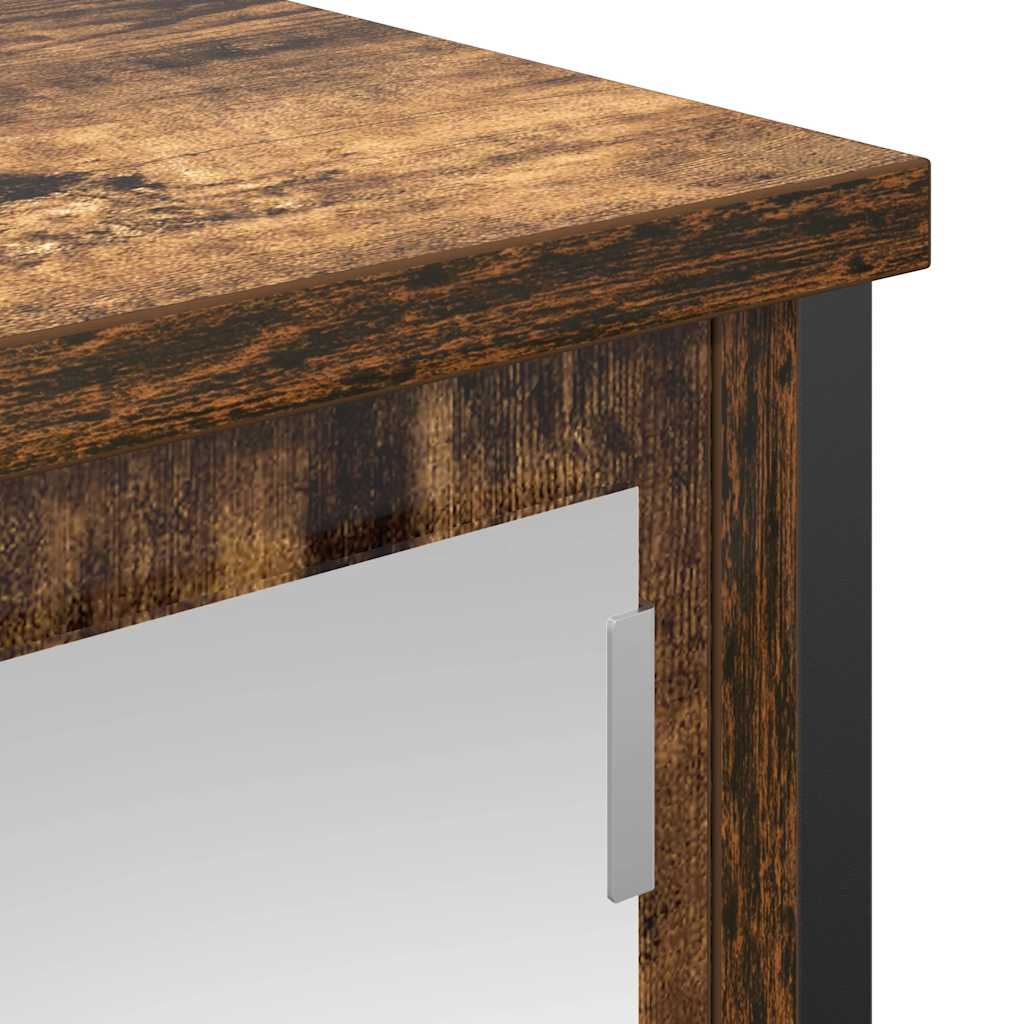 Pensile da Bagno con Specchio Rovere Fumo 60x21x60 cm