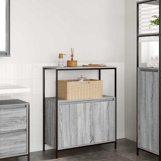 Mobile da Bagno con Ripiani Grigio Sonoma 76,5x35x95 cm