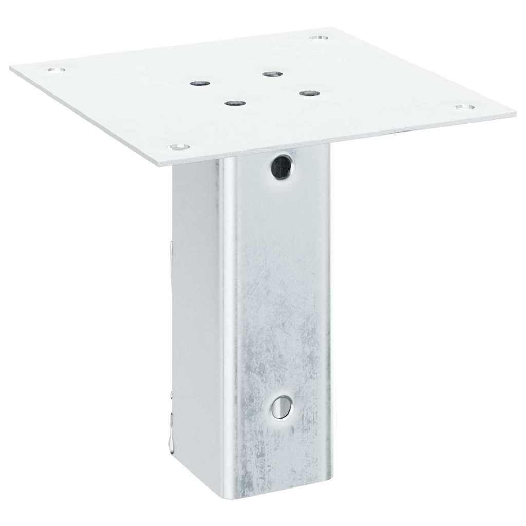 Basi per Pali Quadrate 4 pz Argento 46x46 mm in Acciaio Zincato | homemem39