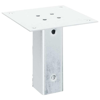 Basi per Pali Quadrate 4 pz Argento 46x46 mm in Acciaio Zincato | homemem39