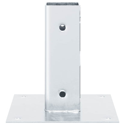 Basi per Pali Quadrate 4 pz Argento 46x46 mm in Acciaio Zincato | homemem39