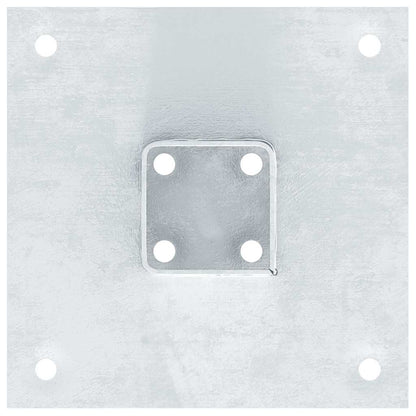 Basi per Pali Quadrate 4 pz Argento 46x46 mm in Acciaio Zincato | homemem39