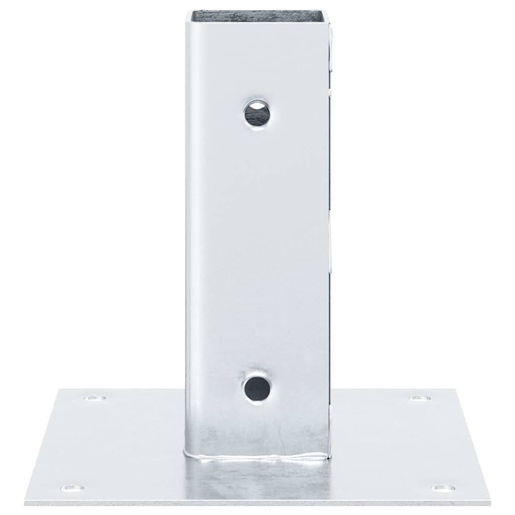 Basi per Pali Quadrate 12 pz Argento 46x46 mm Acciaio Zincato | homemem39