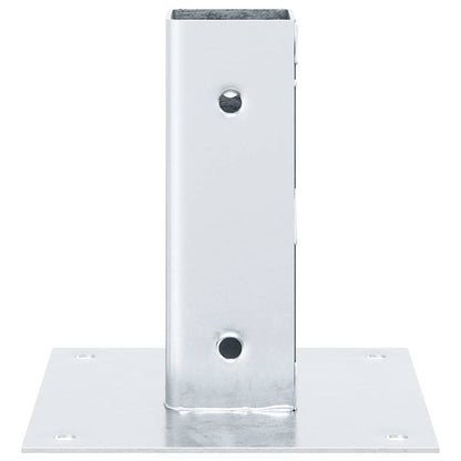 Basi per Pali Quadrate 12 pz Argento 46x46 mm Acciaio Zincato | homemem39
