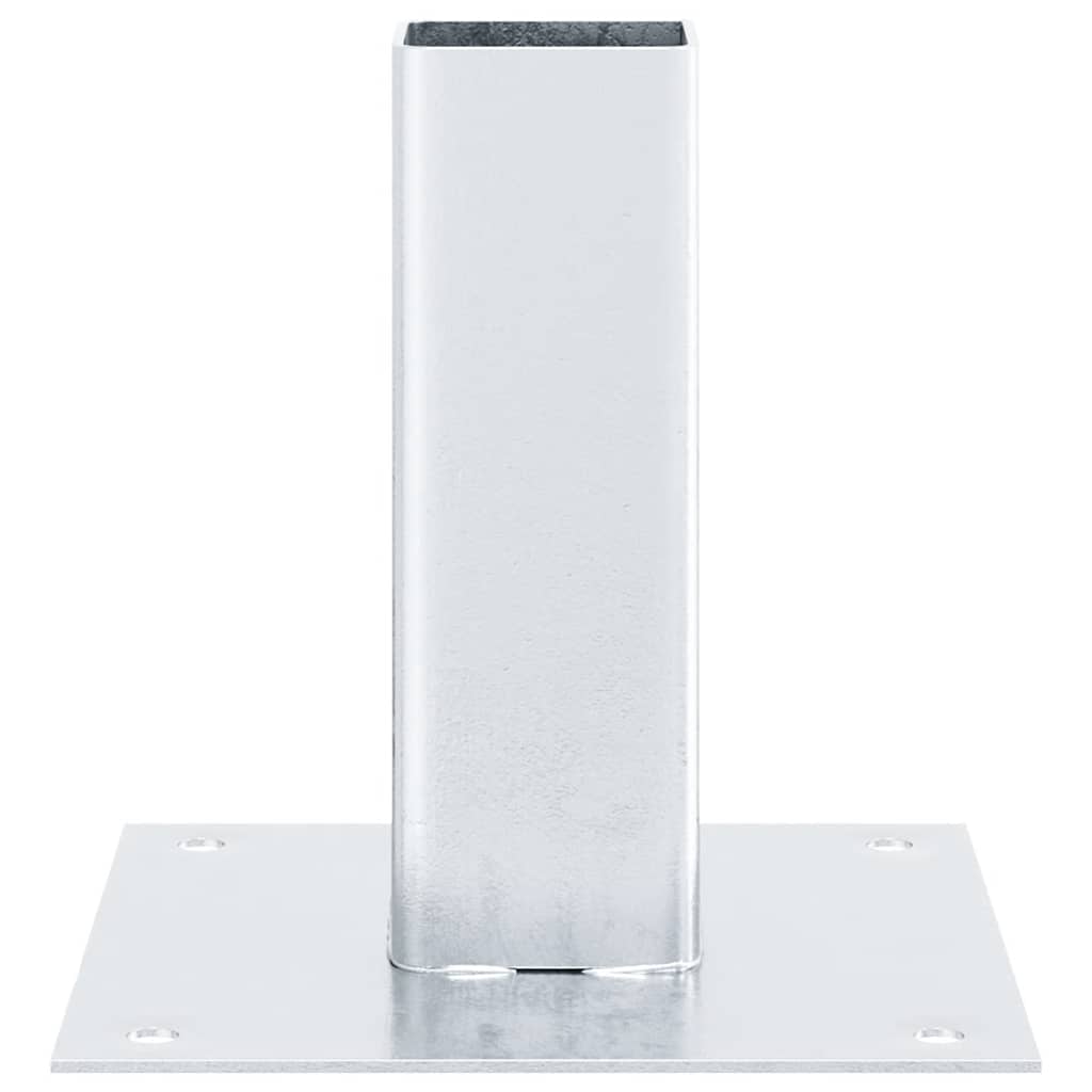 Basi per Pali Quadrate 12 pz Argento 46x46 mm Acciaio Zincato | homemem39