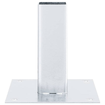 Basi per Pali Quadrate 12 pz Argento 46x46 mm Acciaio Zincato | homemem39
