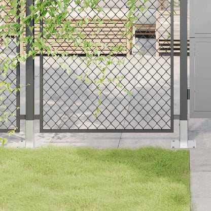 Basi per Pali Quadrate 12 pz Argento 46x46 mm Acciaio Zincato | homemem39