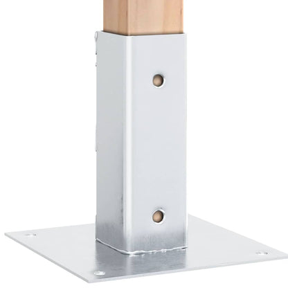 Basi per Pali Quadrate 4 pz Argento 51x51 mm in Acciaio Zincato | homemem39