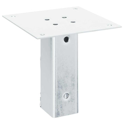 Basi per Pali Quadrate 4 pz Argento 51x51 mm in Acciaio Zincato | homemem39