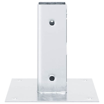 Basi per Pali Quadrate 4 pz Argento 51x51 mm in Acciaio Zincato | homemem39