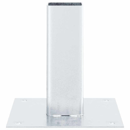 Basi per Pali Quadrate 4 pz Argento 51x51 mm in Acciaio Zincato | homemem39