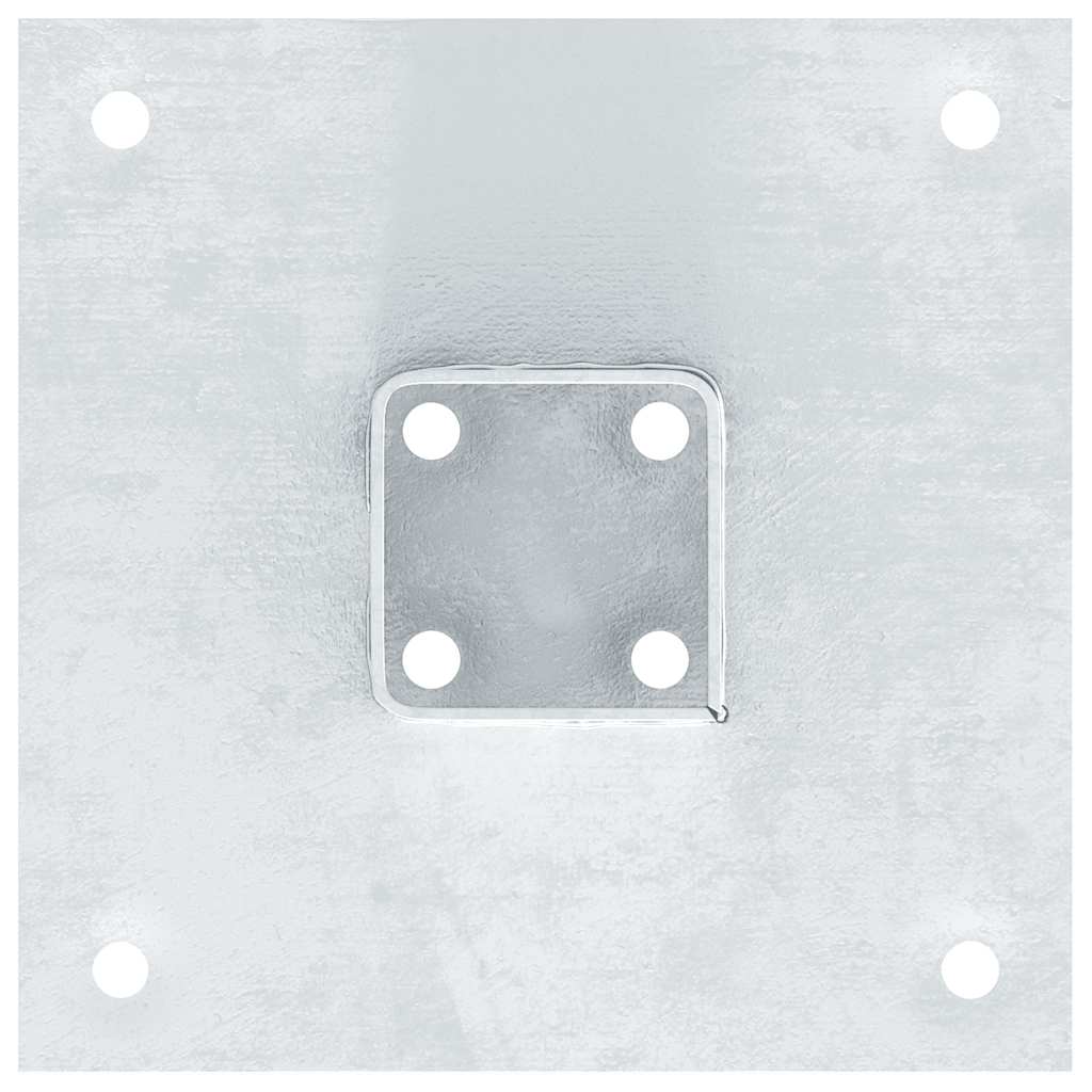 Basi per Pali Quadrate 4 pz Argento 51x51 mm in Acciaio Zincato | homemem39