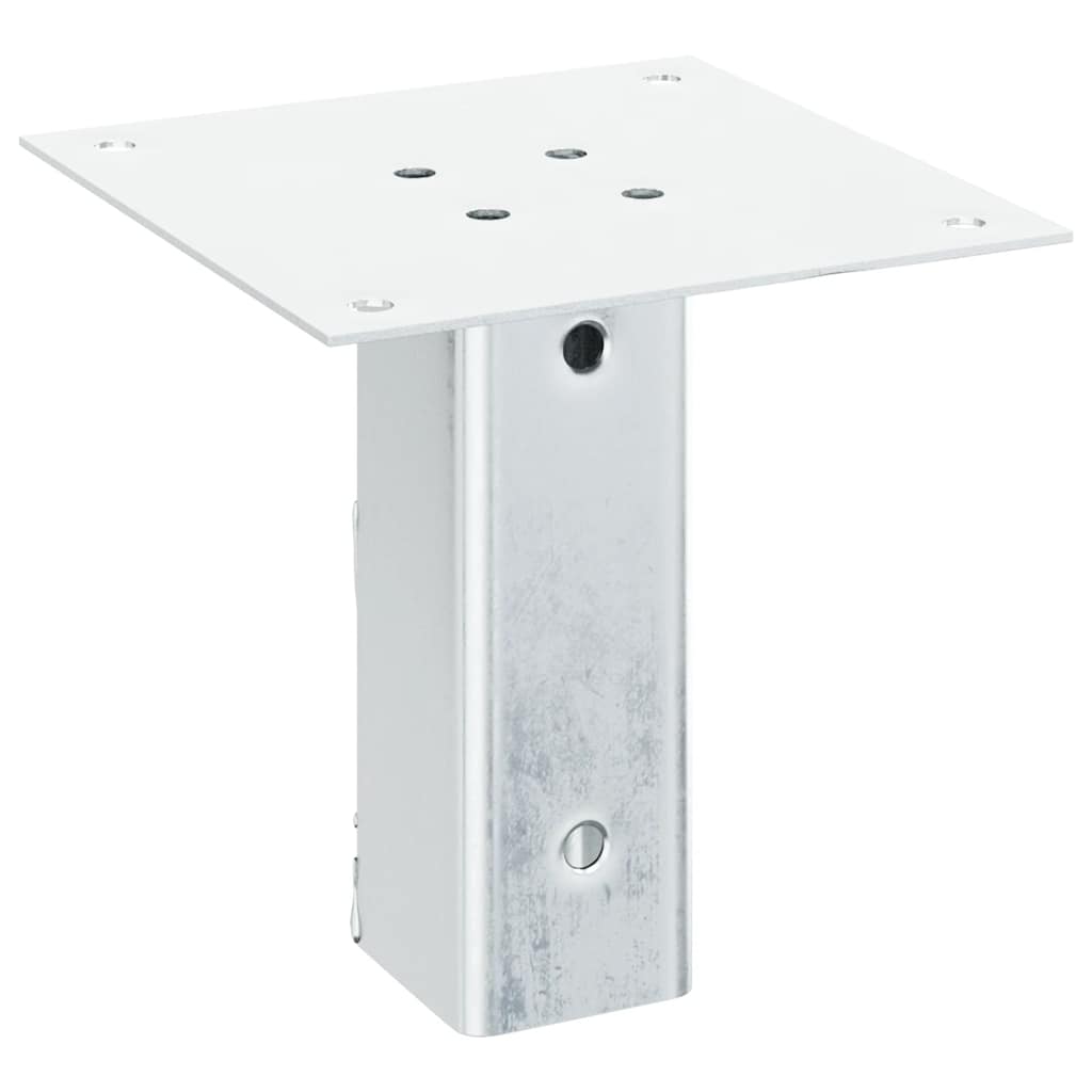 Basi per Pali Quadrate 12 pz Argento 51x51 mm Acciaio Zincato | homemem39