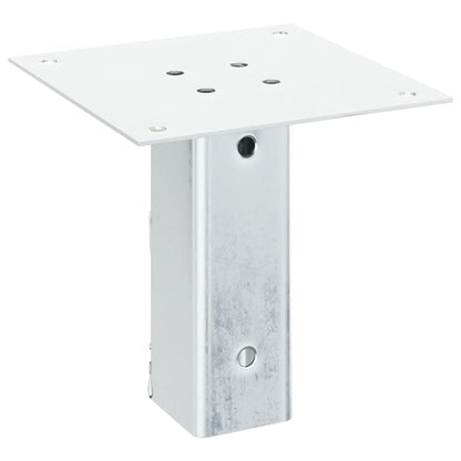 Basi per Pali Quadrate 12 pz Argento 51x51 mm Acciaio Zincato | homemem39
