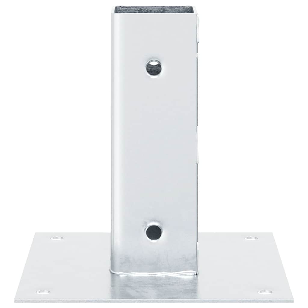 Basi per Pali Quadrate 12 pz Argento 51x51 mm Acciaio Zincato | homemem39